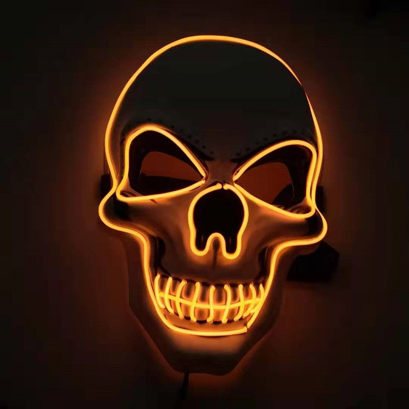 Masque de Crâne Lumineux LED pour Déguisement Halloween avec Modes d'Éclairage Ajustables - Accessoire de Costume Unique