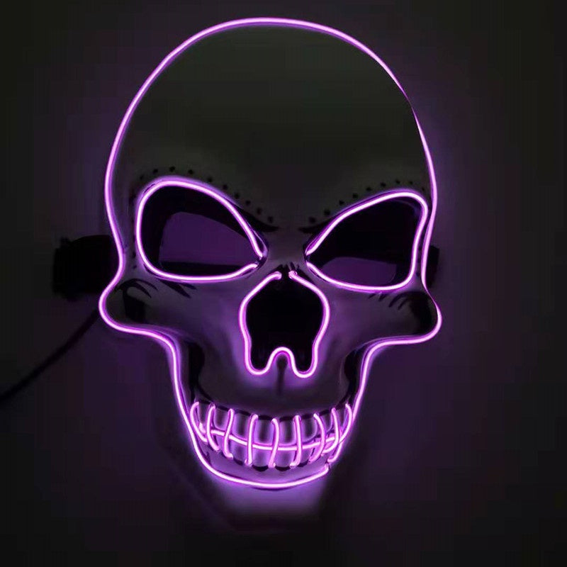 Masque de Crâne Lumineux LED pour Déguisement Halloween avec Modes d'Éclairage Ajustables - Accessoire de Costume Unique