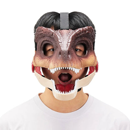 Dinosaur Mask with Movable Jaw for Cosplay and Halloween – Realistic Accessory