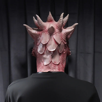 Latex Dragon Mask for Cosplay – Realistic Halloween 2025 Helmet with Textured Scales