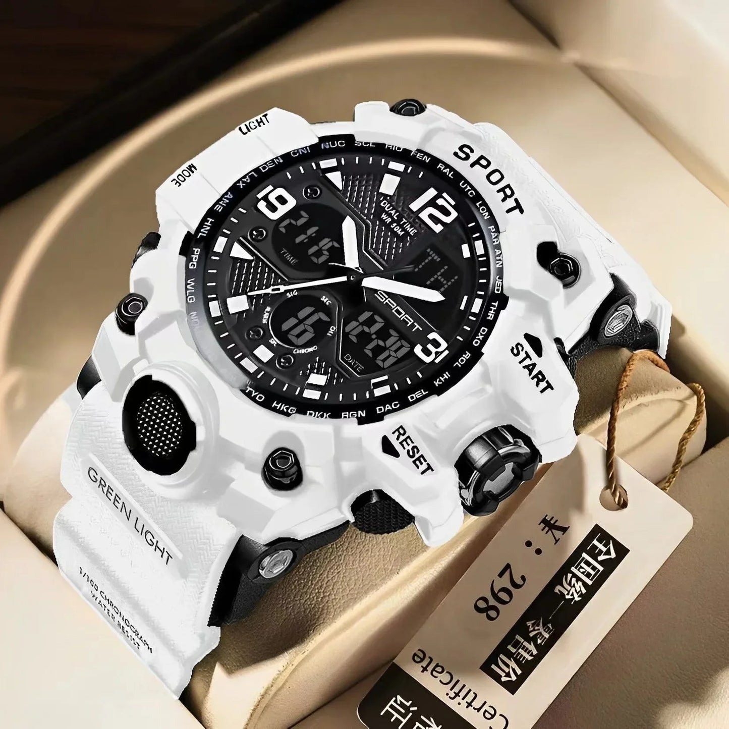 Men's Electronic Sports Watch with Glow Feature – Trendy Black Design for Teens