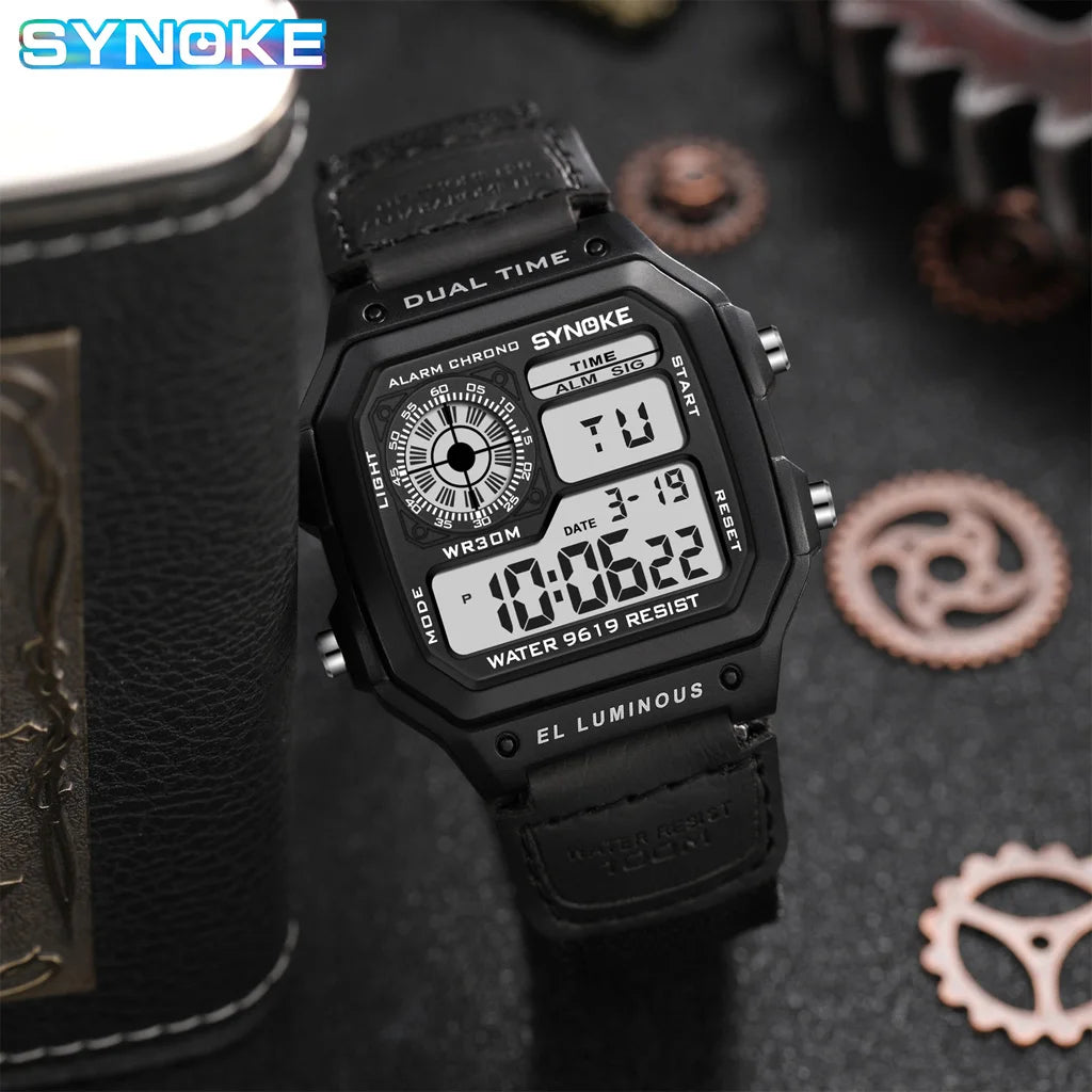 Men's Outdoor Military Digital Watch with Nylon Strap – Waterproof Multifunctional Sports Timepiece