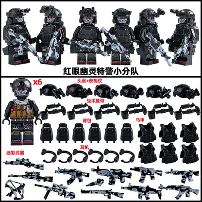 Military Mini Doll Building Blocks Set – Camouflage Yellow Desert Ghost Special Forces