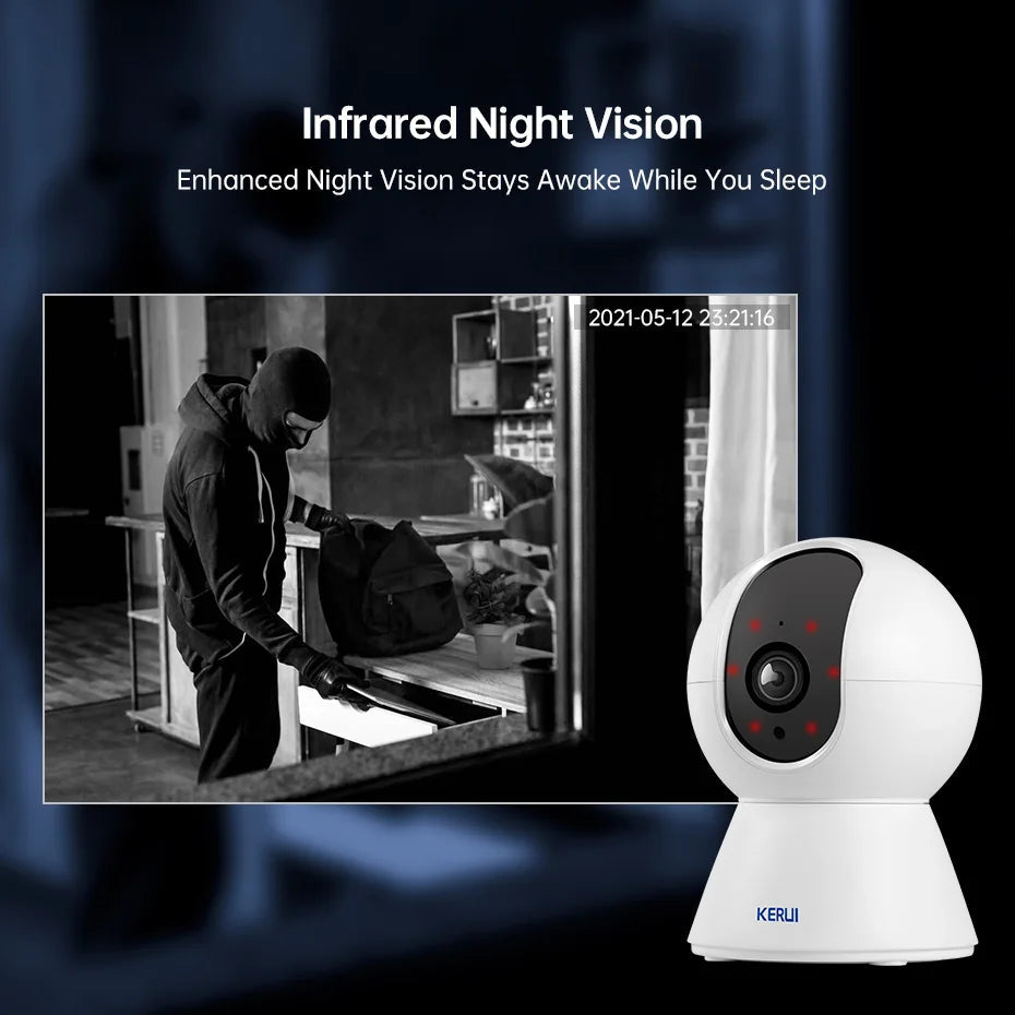 Mini WiFi IP Camera 5MP 4K with AI Human Detection and Automatic Tracking – Indoor Surveillance