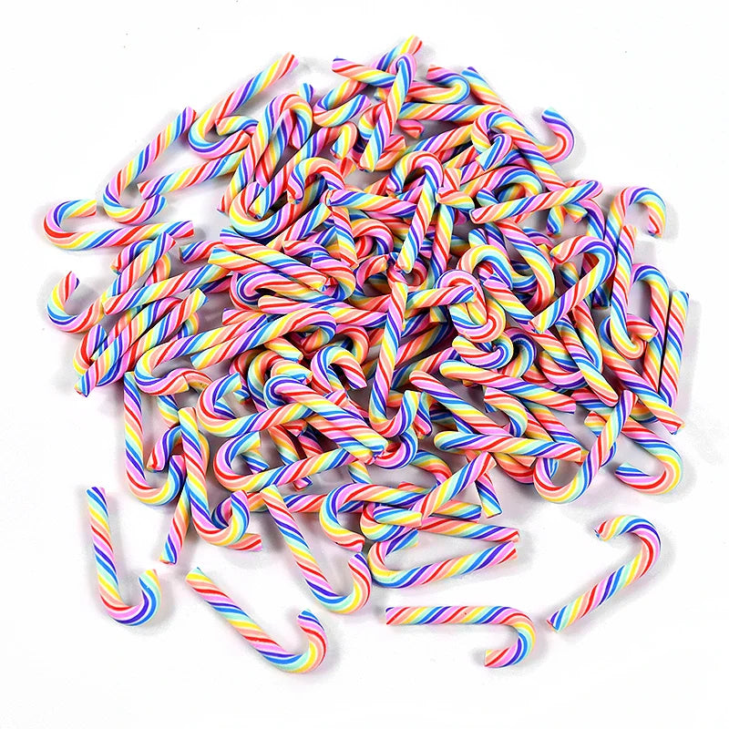 Mini Candy Cane Christmas Decoration in Resin – 10/30/50 Pcs Red and White