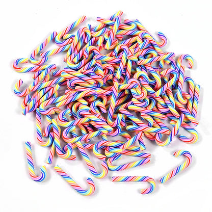 Mini Candy Cane Christmas Decoration in Resin – 10/30/50 Pcs Red and White