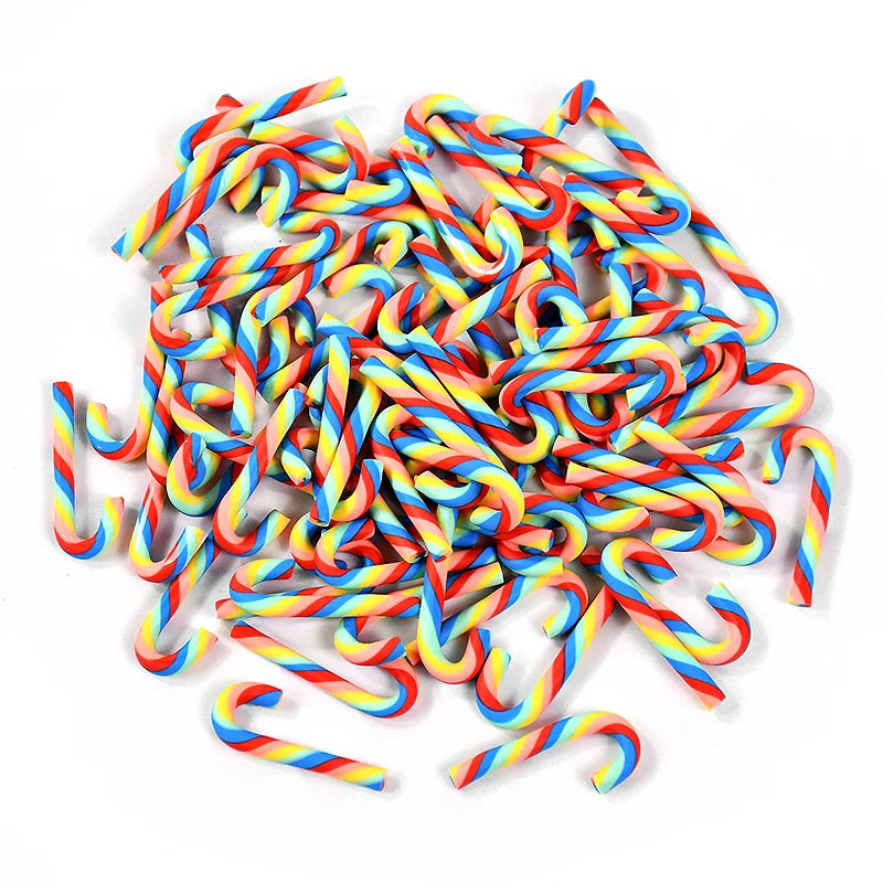 Mini Candy Cane Christmas Decoration in Resin – 10/30/50 Pcs Red and White