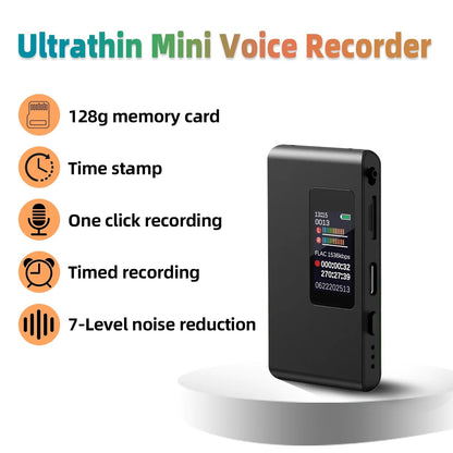 Mini Digital Voice Recorder Discreet for Children – Compact, Lightweight, MP3 and WAV Formats, Built-in Screen