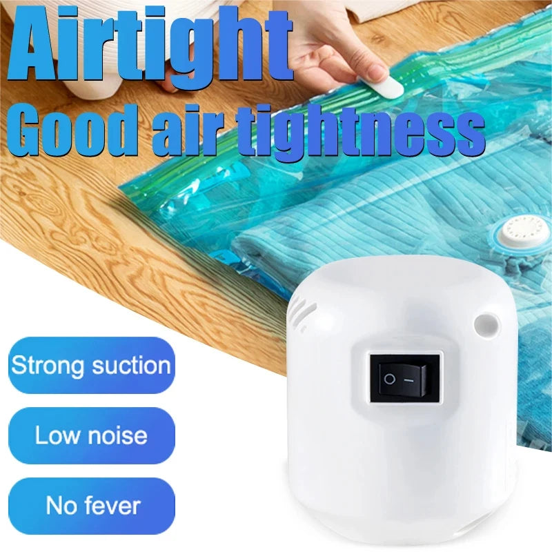 Mini pompe à air électrique portable pour sacs sous vide – compresseur blanc pour vêtements et aliments, 55W, 8,5 cm