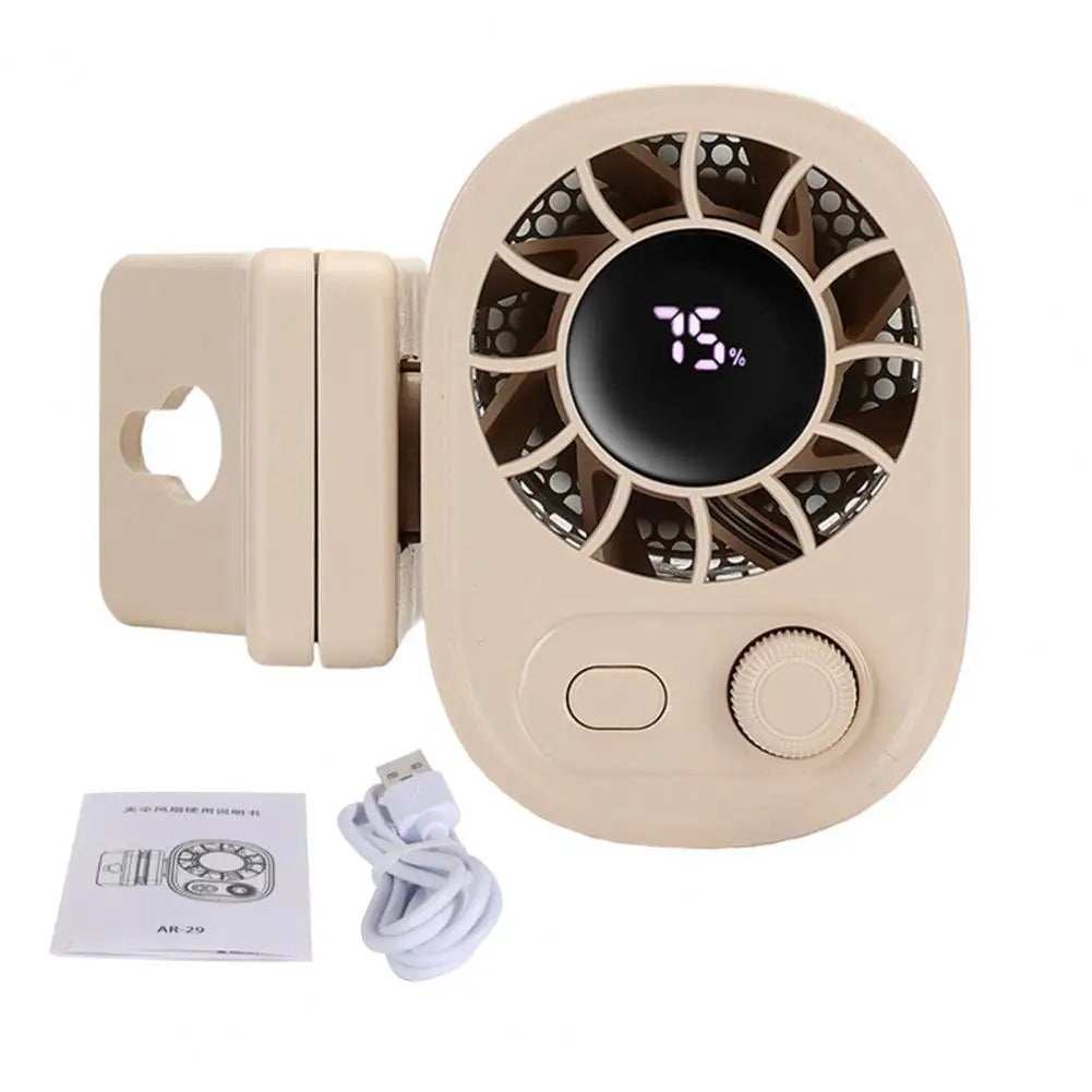 Mini Rechargeable Clip-On Fan, 360 Degree Rotation, Adjustable Speed, Ideal for Office and Strollers