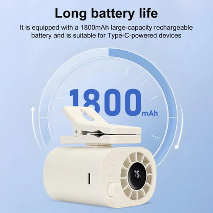 Mini Rechargeable Clip-On Fan, 360 Degree Rotation, Adjustable Speed, Ideal for Office and Strollers