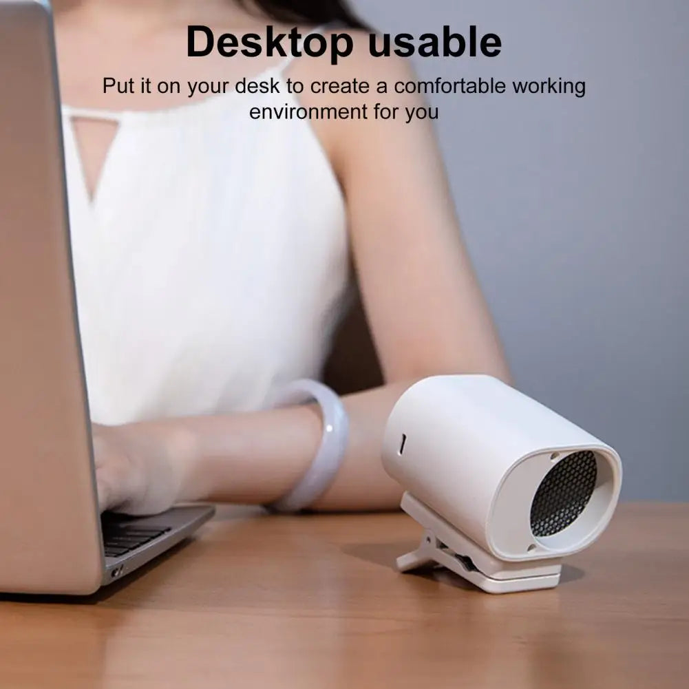 Mini Rechargeable Clip-On Fan, 360 Degree Rotation, Adjustable Speed, Ideal for Office and Strollers
