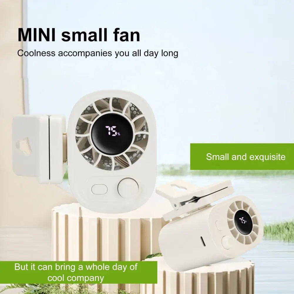 Mini Rechargeable Clip-On Fan, 360 Degree Rotation, Adjustable Speed, Ideal for Office and Strollers
