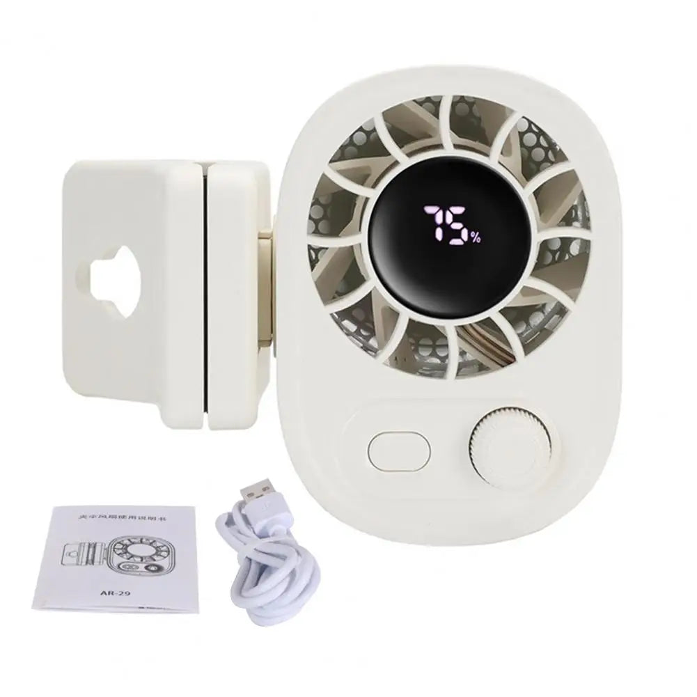 Mini Rechargeable Clip-On Fan, 360 Degree Rotation, Adjustable Speed, Ideal for Office and Strollers
