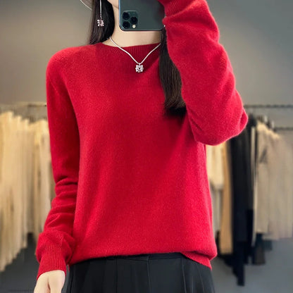 Mira Merino Sweater | 100% Pure Wool, O-Neck Design