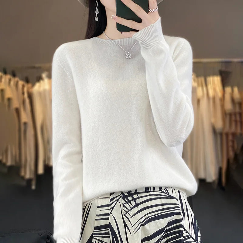 Mira Merino Sweater | 100% Pure Wool, O-Neck Design