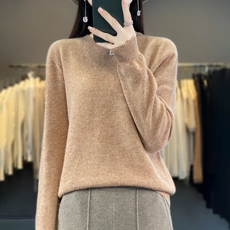 Mira Merino Sweater | 100% Pure Wool, O-Neck Design