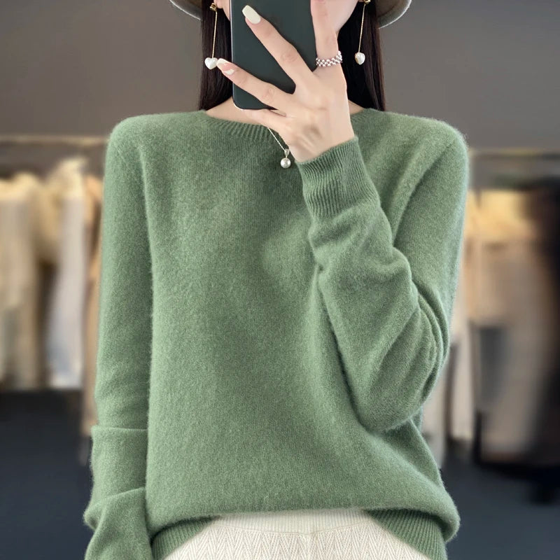 Mira Merino Sweater | 100% Pure Wool, O-Neck Design