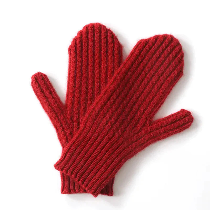 Mitaines en Laine pour Femme avec Poignet Côtelé Ajusté - Mitaine Tricot Femme Élégante et Confortable pour Hiver 0