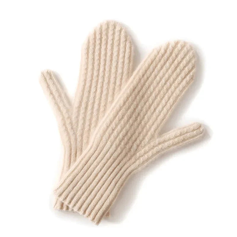 Mitaines en Laine pour Femme avec Poignet Côtelé Ajusté - Mitaine Tricot Femme Élégante et Confortable pour Hiver 1