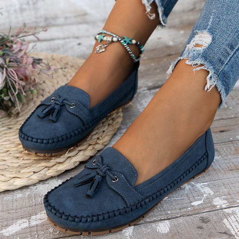 Women's Vintage Orthopedic Black Loafers with Padded Sole – Daily Comfort and Elegant Style