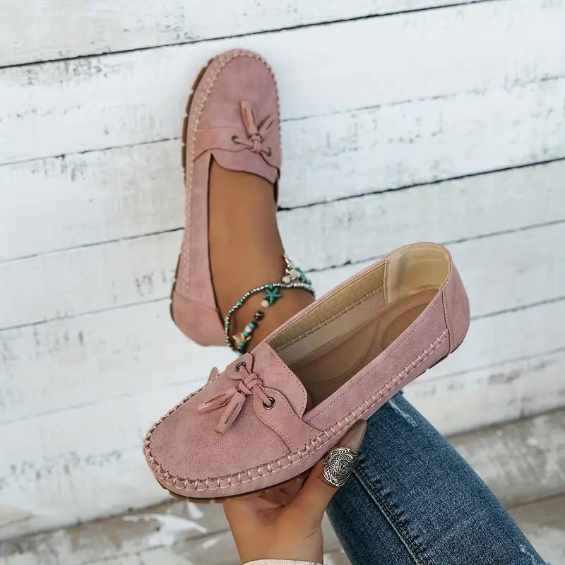 Mocassins Vintage Femme Orthopédiques Noir avec Semelle Rembourrée – Confort Quotidien et Style Élégant