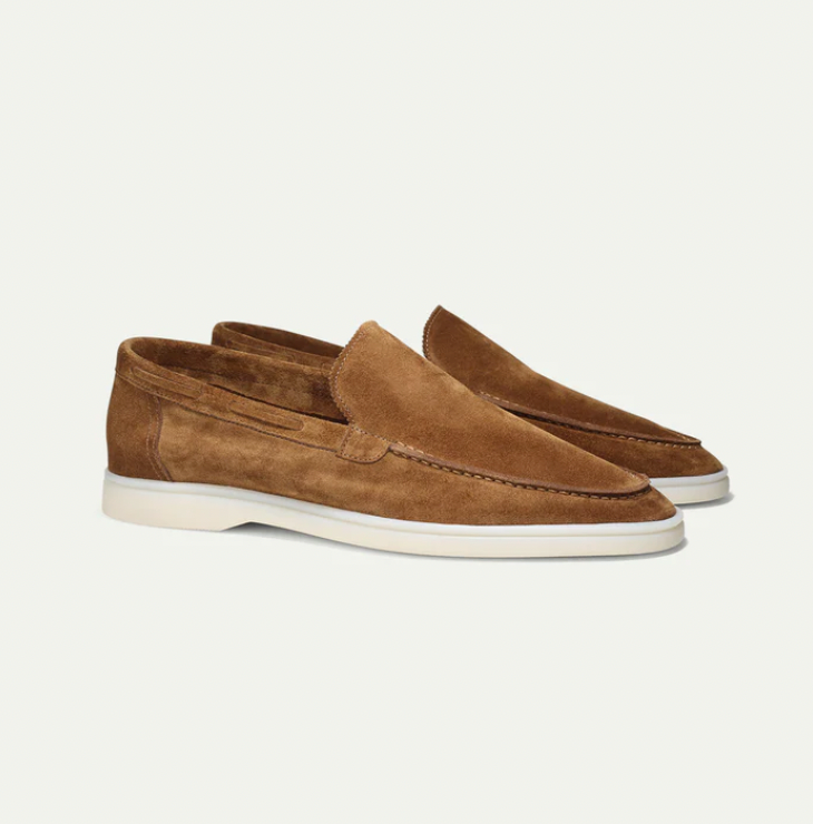 Classic Unisex Suede Loafers – Comfortable Slip-On Shoes in Standard Sizes