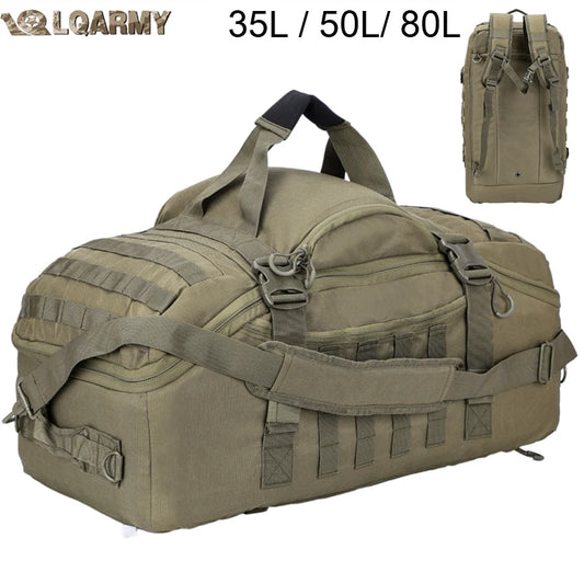 Molle Tactical Backpack - 30L, 50L, 80L Outdoor Duffel Bag for Hiking and Camping