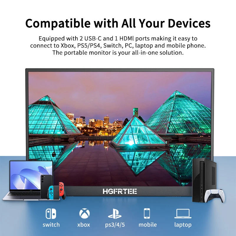 Portable IPS Monitor 14.1 Inches 1080P with Built-in Stand and Speakers for Gaming and Productivity