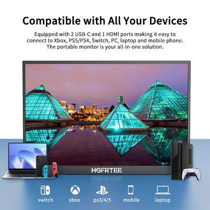 Portable IPS Monitor 14.1 Inches 1080P with Built-in Stand and Speakers for Gaming and Productivity