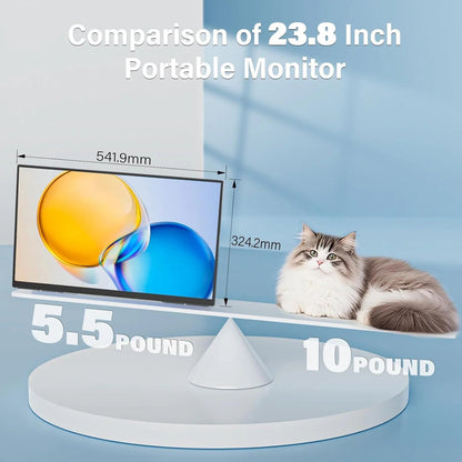 Écran portable IPS 23,8 pouces 100 Hz avec support réglable et connexions Type-C/HDMI