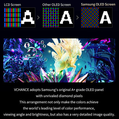 Portable OLED Monitor 13.3'' 1920 x 1080 with Metal Frame and Built-in Speakers – High Resolution, 1 ms Response Time
