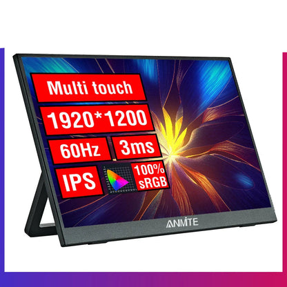 Portable Touch Monitor 16 Inches 1920x1200 HDR10 with Built-in Speakers – IPS Multi-Touch Screen 60 Hz