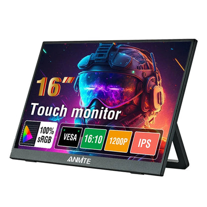 Portable Touch Monitor 16 Inches 1920x1200 HDR10 with Built-in Speakers – IPS Multi-Touch Screen 60 Hz