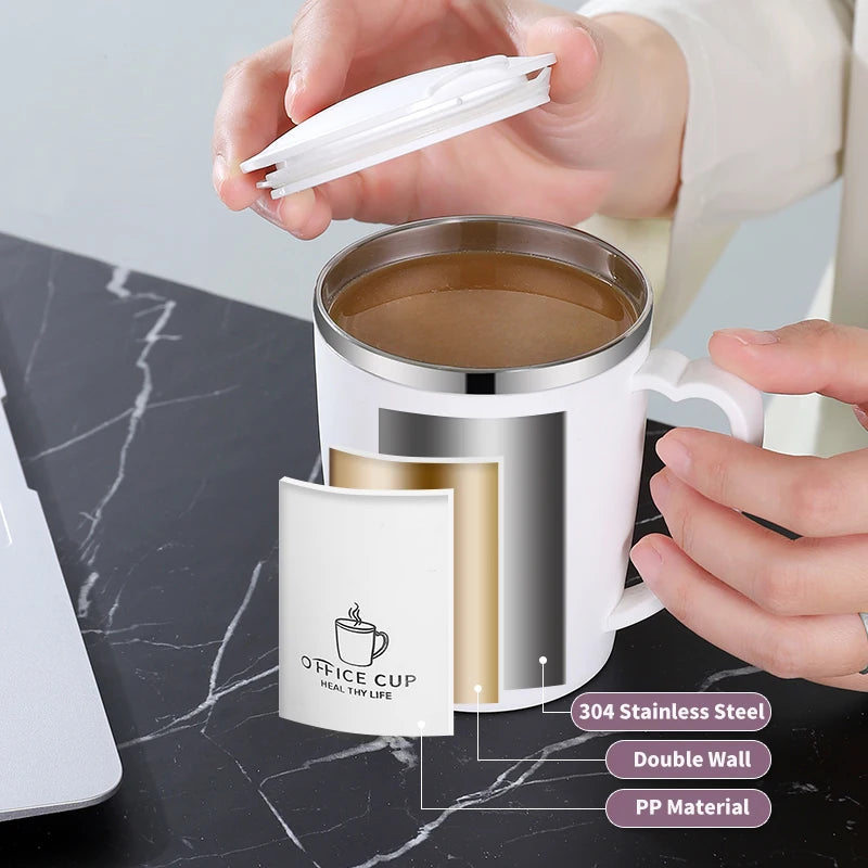 Mug Isotherme 350ml en Acier Inoxydable 304 avec Poignée Ergonomique
