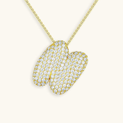 Variant image for Collier Femme Or 18 Carats avec Pendentif Initial et Diamant Simulant 18 pouces-14