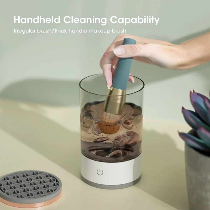 Nettoyeur automatique de pinceaux de maquillage avec stérilisation UV – Appareil électrique portable, 7000 RPM, compact et léger