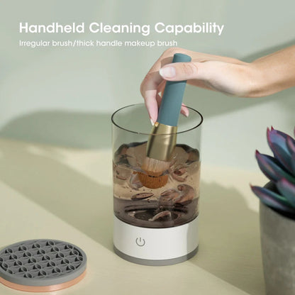 Nettoyeur automatique de pinceaux de maquillage avec stérilisation UV – Appareil électrique portable, 7000 RPM, compact et léger