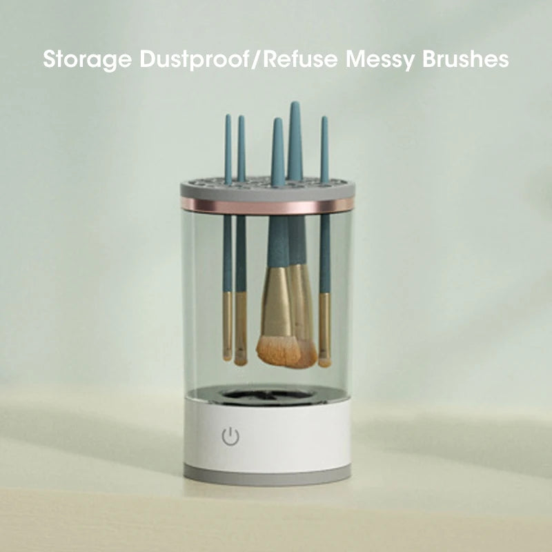 Nettoyeur automatique de pinceaux de maquillage avec stérilisation UV – Appareil électrique portable, 7000 RPM, compact et léger