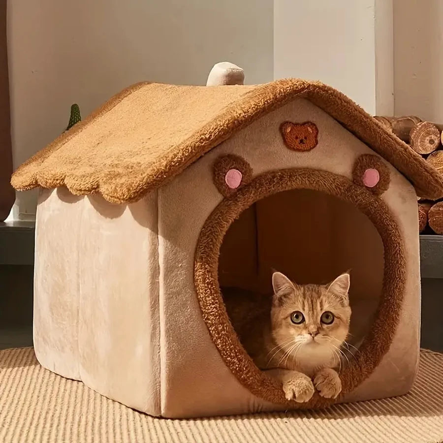 Niche flexible pour petits animaux - amovible et lavable avec intérieur confortable