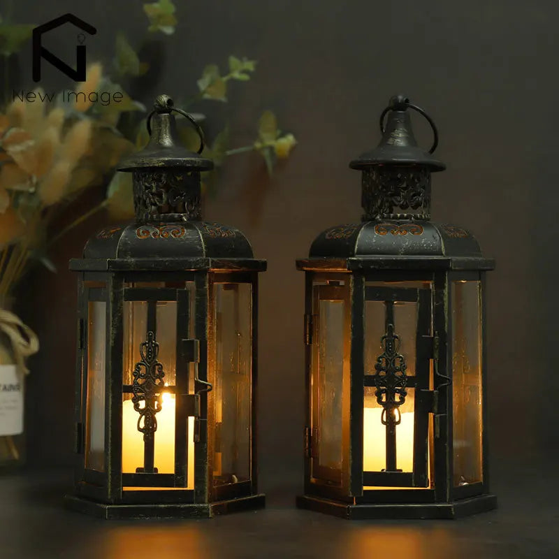Noble Candle Lantern | Metal and Glass Outdoor Candle Holder