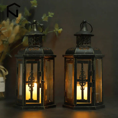 Noble Candle Lantern | Metal and Glass Outdoor Candle Holder