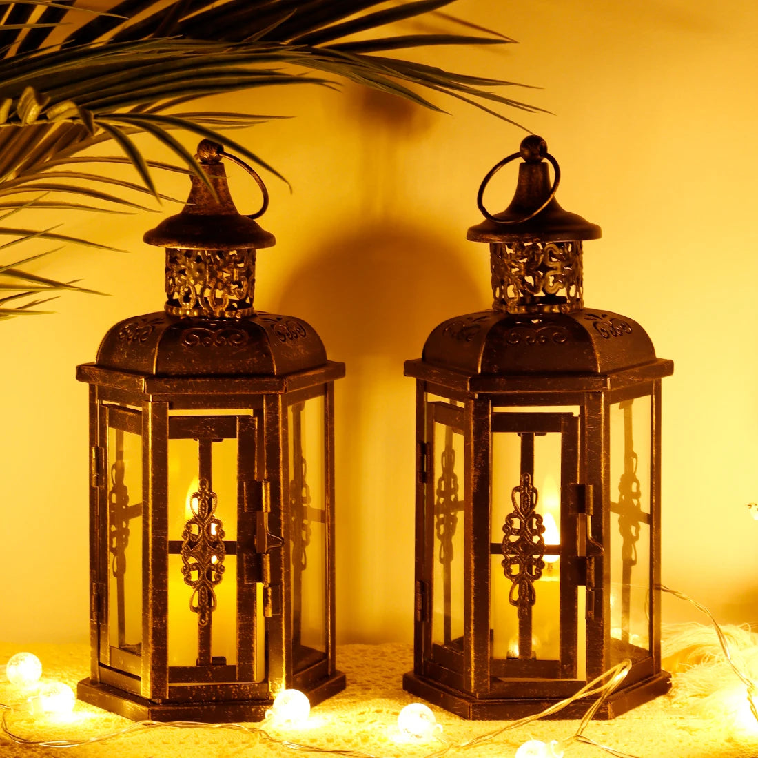 Noble Candle Lantern | Metal and Glass Outdoor Candle Holder