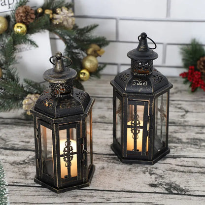 Noble Candle Lantern | Metal and Glass Outdoor Candle Holder