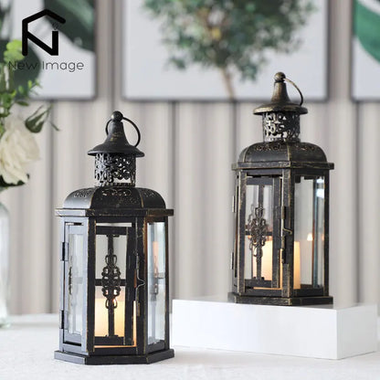 Noble Candle Lantern | Metal and Glass Outdoor Candle Holder