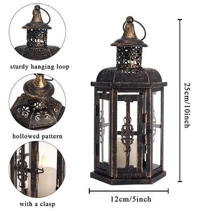 Noble Candle Lantern | Metal and Glass Outdoor Candle Holder