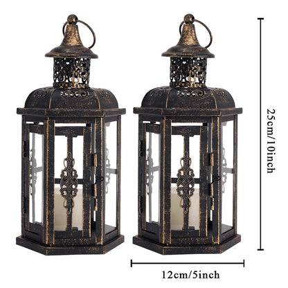 Noble Candle Lantern | Metal and Glass Outdoor Candle Holder
