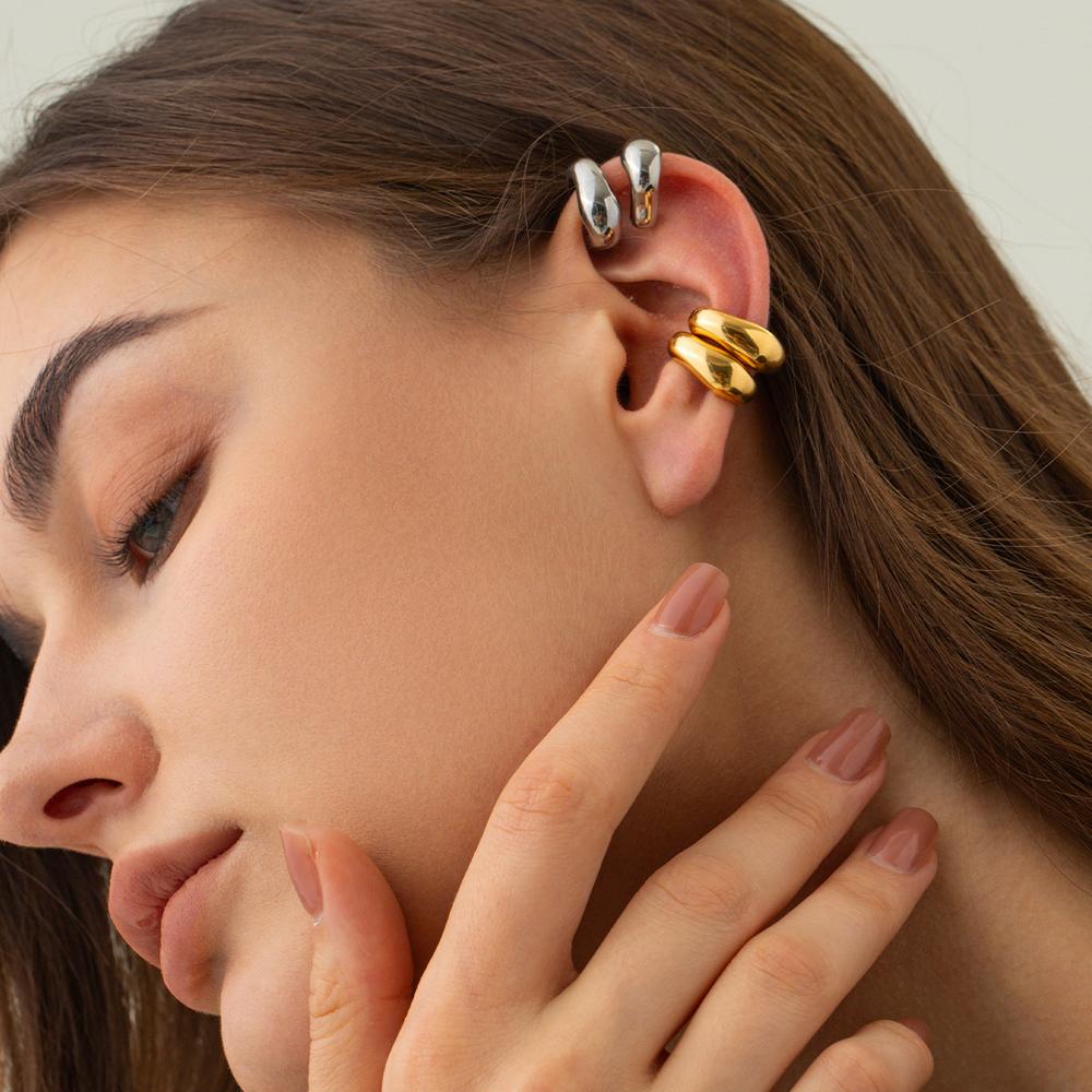 Boucles d'Oreilles Femme Or 18K Pendantes Acier Inoxydable Hypoallergéniques
