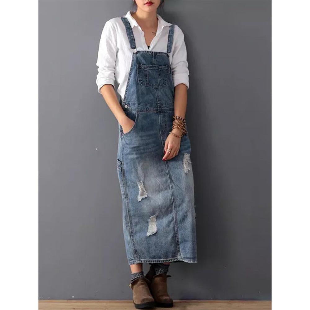Robe Longue Femme en Denim Élégante – Confort et Style pour l'Hiver, Disponible en S, M, L, XL