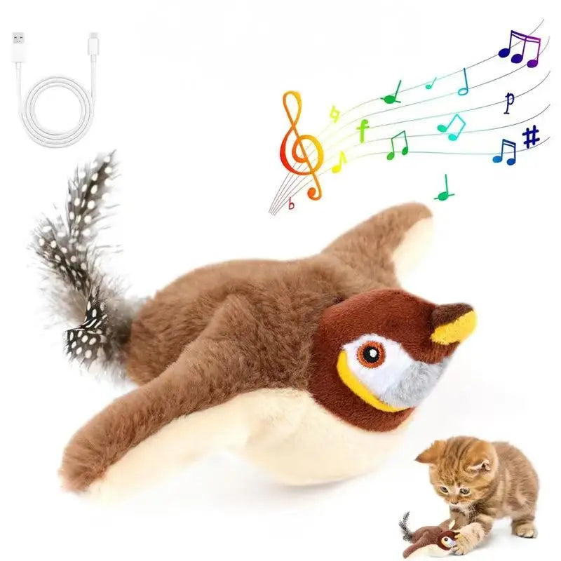 Rechargeable Chirping Bird for Cats – Interactive Toy with Catnip